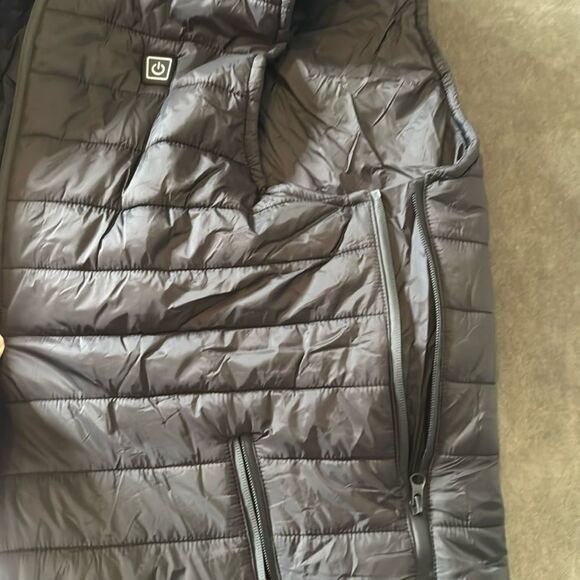 Unisex Black Quilted Puffer Heated Vest Zip Front Size XL NEW - Picture 15 of 16